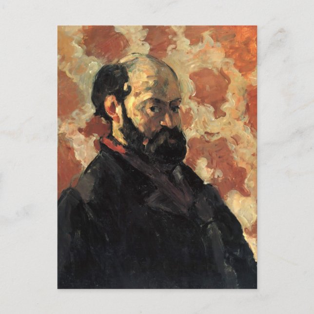 Postal Paul Cezanne - autorretrato, fondo rosa (Anverso)