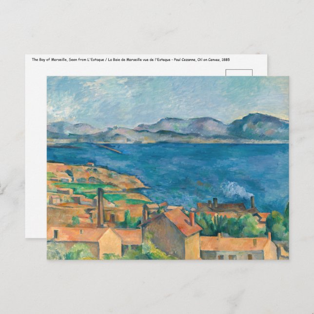 Postal Paul Cezanne - Bahía de Marsella, vista desde Esta (Anverso / Reverso)