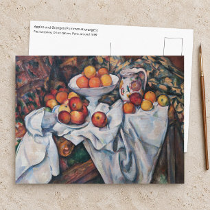 Postal Paul Cezanne - Bodegón, manzanas y naranjas