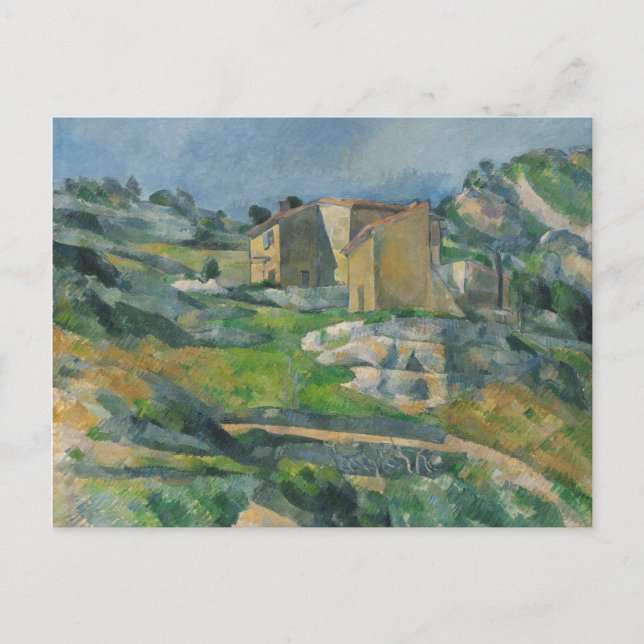 Postal Paul Cezanne | Casas de la Provenza: Los Riaux V (Anverso)
