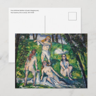 Postal Paul Cezanne - Cuatro Bañistas