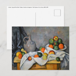 Postal Paul Cezanne - Curtain, Jug and Fruit Bowl