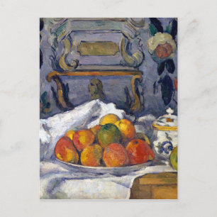 Postal Paul Cezanne Dish de manzanas