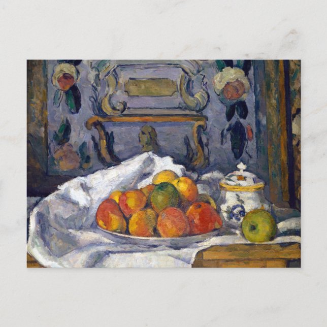 Postal Paul Cezanne Dish de manzanas (Anverso)