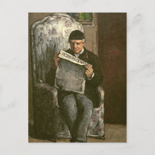 Postal Paul Cezanne el   el padre del artista, leyendo el
