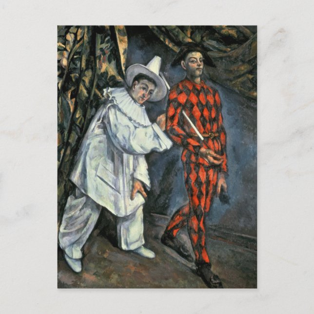 Postal Paul Cezanne el | Pierrot y Harlequin, 1888 (Anverso)