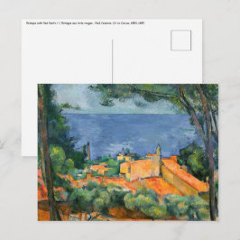 Postal Paul Cezanne - Estaque con techos rojos