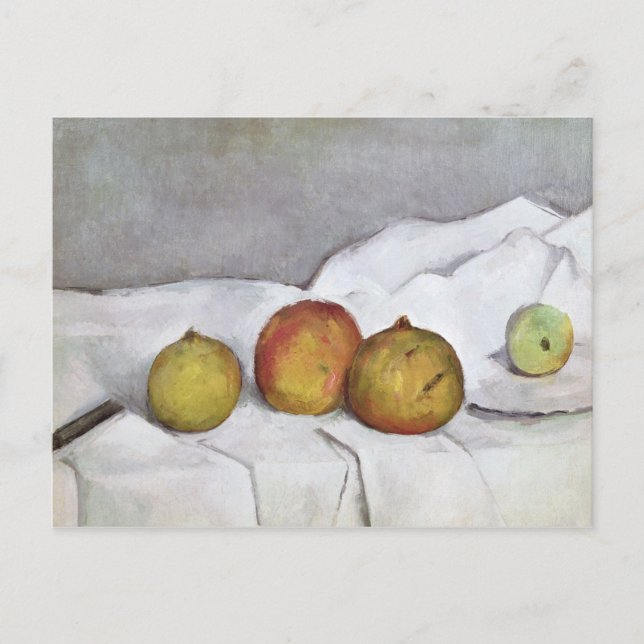 Postal Paul Cezanne | Fruta sobre una tela, c.1890 (Anverso)