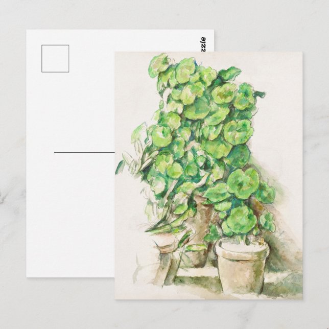 Postal Paul Cézanne Geraniums Still Life Botanical (Anverso / Reverso)