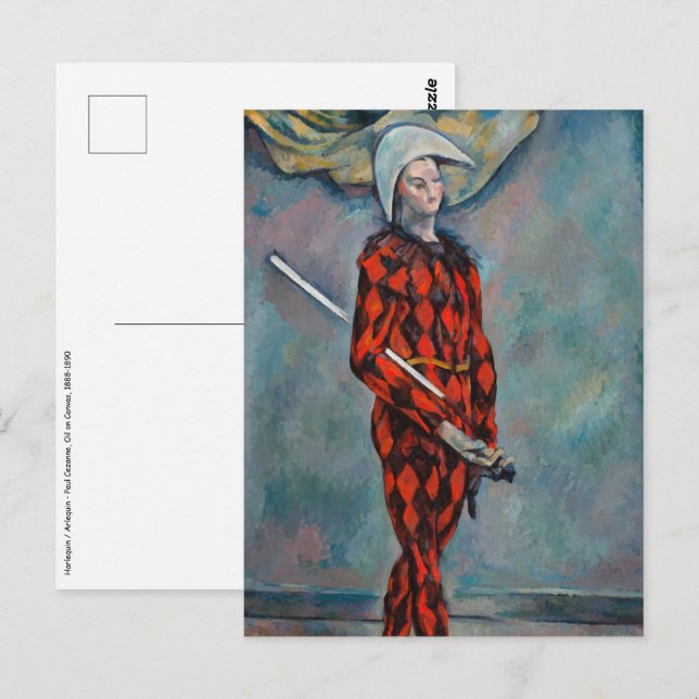 Postal Paul Cezanne - Harlequin (Anverso / Reverso)