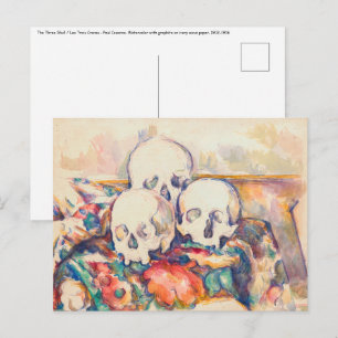 Postal Paul Cezanne - La acuarela de los tres cráneos