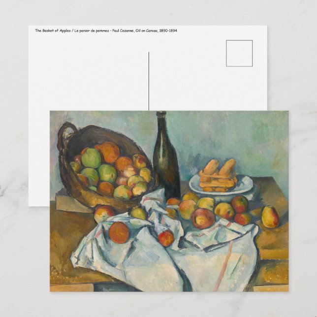 Postal Paul Cezanne - La canasta de manzanas (Anverso / Reverso)