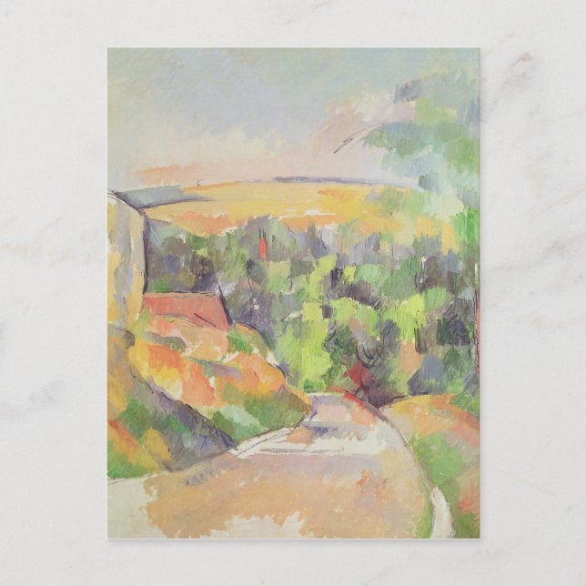 Postal Paul Cezanne | La curva en la carretera, 1900-06 (Anverso)