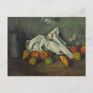 Postal Paul Cezanne - Leche y manzanas