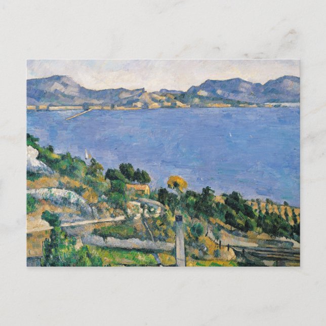 Postal Paul Cezanne | L'Estaque, Vista de la bahía de Mar (Anverso)