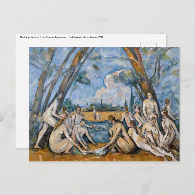 Postal Paul Cezanne - Los grandes bañistas (Anverso / Reverso)