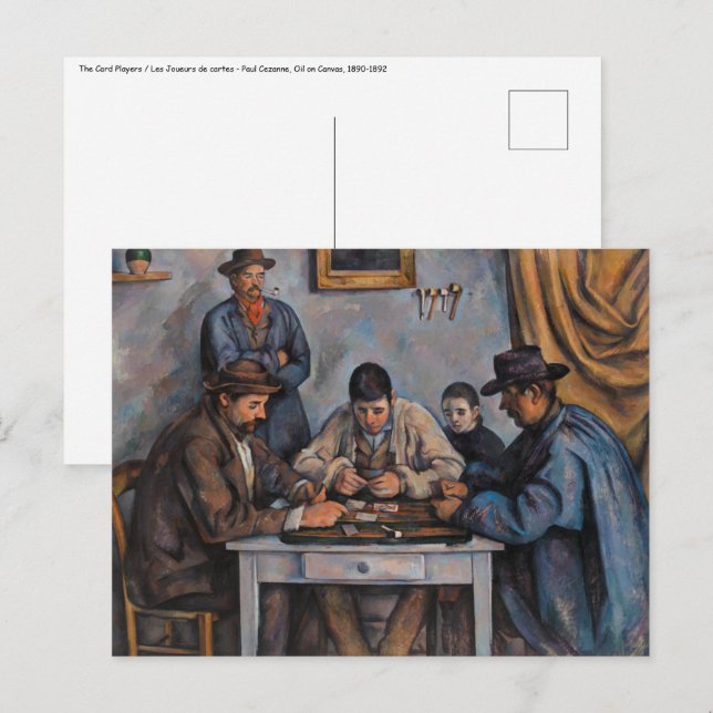 Postal Paul Cezanne - Los jugadores de cartas (Anverso / Reverso)