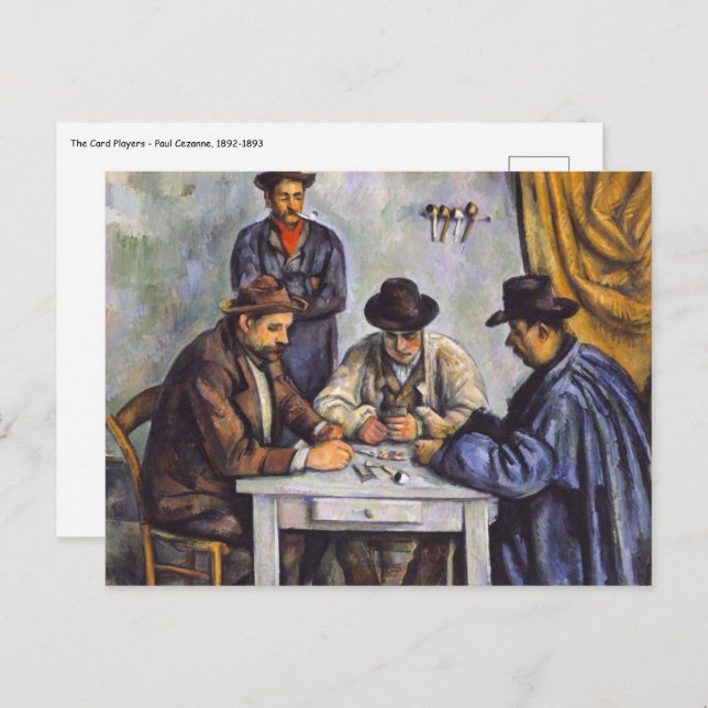 Postal Paul Cezanne - Los Jugadores de Cartas (Anverso / Reverso)
