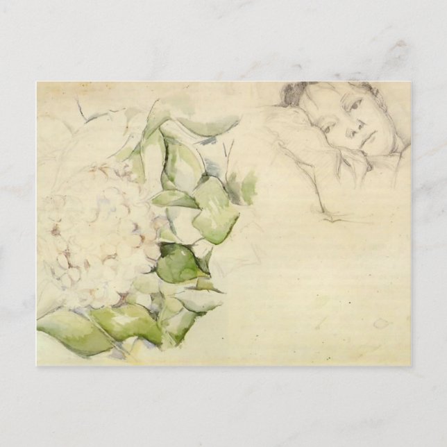 Postal Paul Cezanne- Madame Cezanne con Hortensias (Anverso)