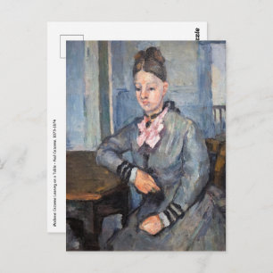 Postal Paul Cezanne - Madame Cezanne se inclina en una me