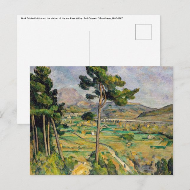 Postal Paul Cezanne - Mont Sainte-Victoire y Viaducto (Anverso / Reverso)
