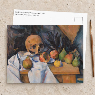 Postal Paul Cezanne - Naturaleza muerta con calavera
