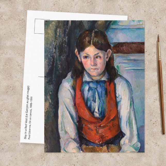 Postal Paul Cezanne - Niño con Chaleco Rojo (Subido por el creador)