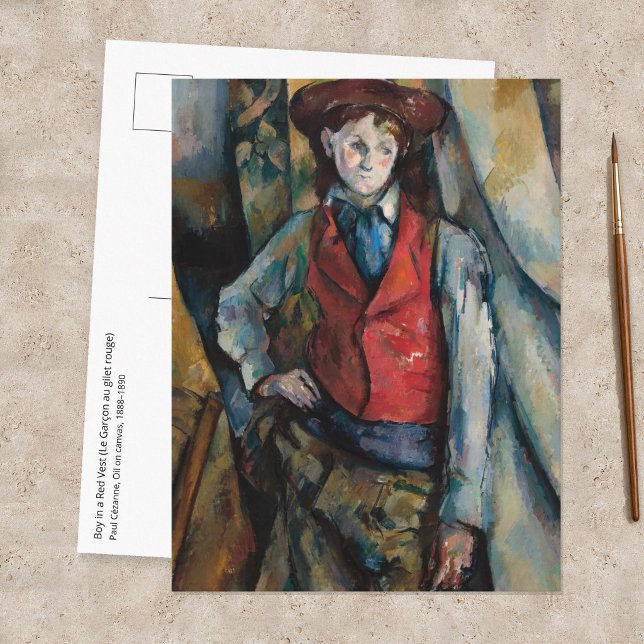 Postal Paul Cezanne - Niño con Chaleco Rojo (Subido por el creador)
