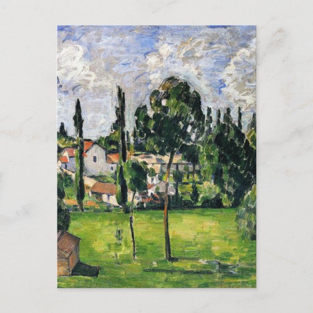Postal Paul Cezanne - Paisaje con línea de agua, (Anverso)