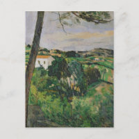 Paul Cezanne | Paisaje con tejado rojo o pino