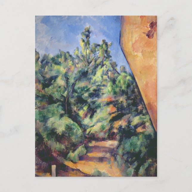 Postal Paul Cezanne | Roca roja, c.1895 (aceite sobre lie (Anverso)