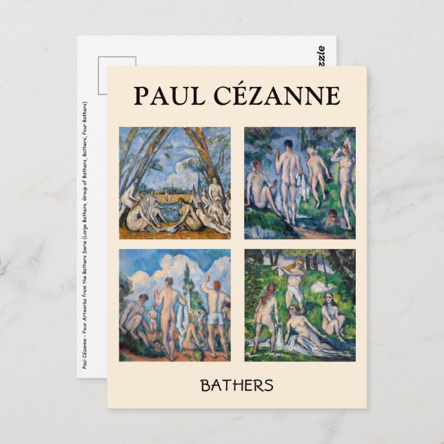Postal Paul Cezanne - Selección de Maestras del Bathers (Anverso / Reverso)