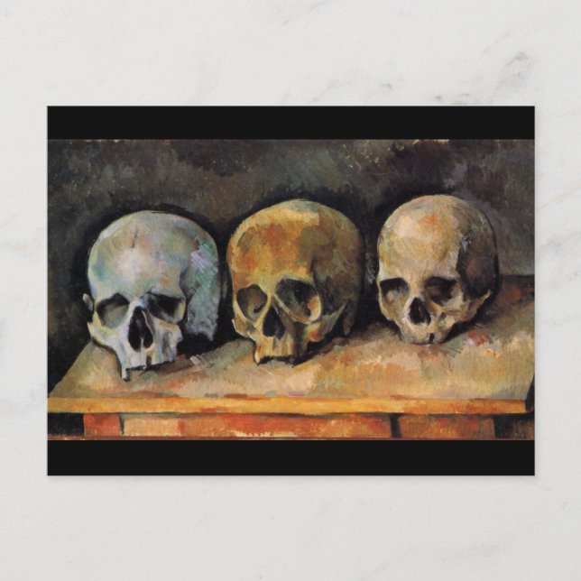 Postal Paul Cézanne Skulls Bella Artes de la vida (Anverso)