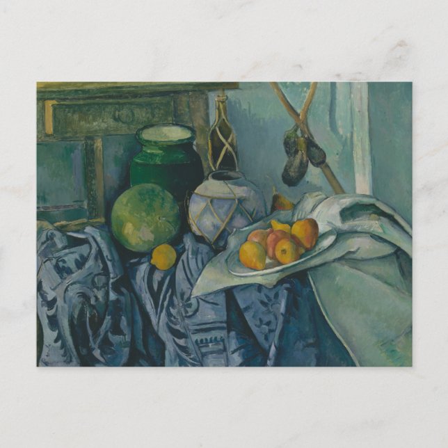Postal Paul Cezanne - Todavía la vida con un jar de jengi (Anverso)