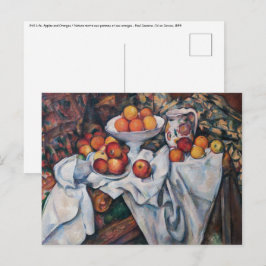 Postal Paul Cezanne - Todavía vida, manzanas y Naranjas