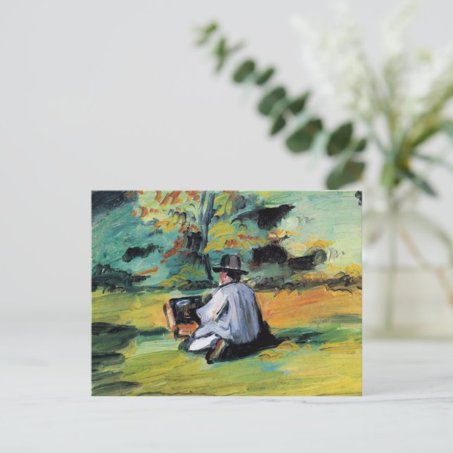 Postal Paul Cezanne - Un pintor trabajando,  (Anverso de pie)