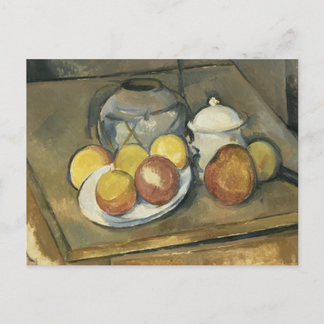 Postal Paul Cezanne - Vasa Trimada de Paja, Sugar Bowl (Anverso)