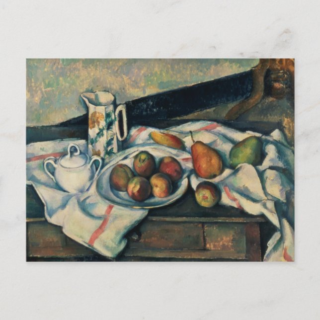 Postal Paul Cezanne | Vida de melocotones y peras, 18 (Anverso)