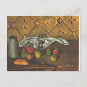 Postal Paul Cezanne- Vida fija con manzanas, servettes