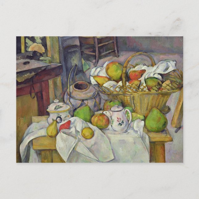 Postal Paul Cezanne | Vida residual con canasta, 1888-90 (Anverso)
