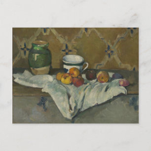 Postal Paul Cezanne Vida residual con Jar, Copa y Apple