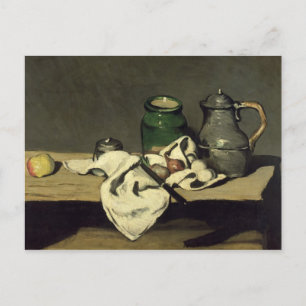 Postal Paul Cezanne Vida residual con un hervidor, c.18
