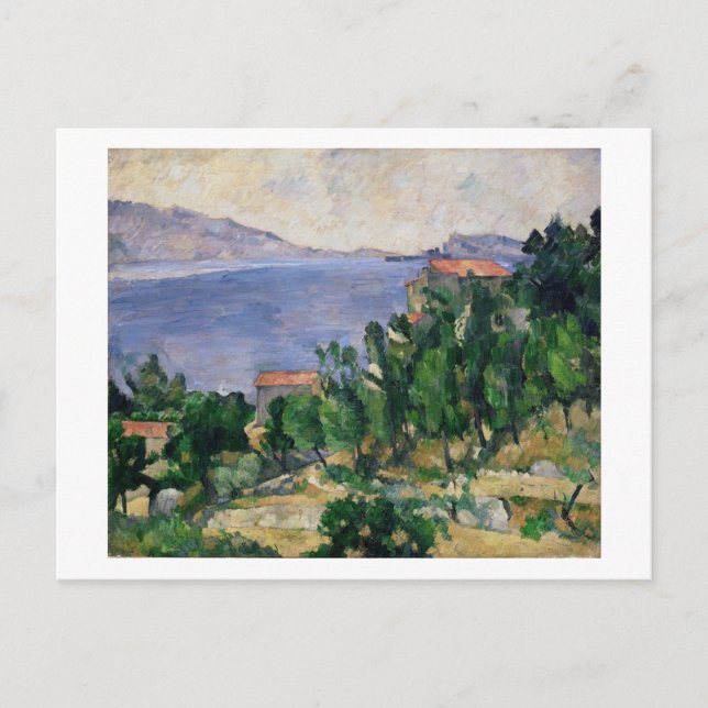 Postal Paul Cezanne | Vista del Monte Marseilleveyre y (Anverso)