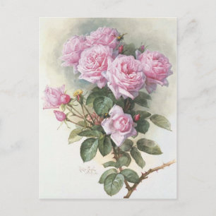 Postal Paul_de_Longpré_-_Rosas_and_Bumblebees,_1899