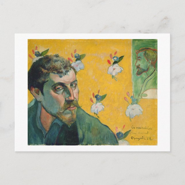 Postal Paul Gauguin | Autoretrato, Les Miserables,1888 (Anverso)