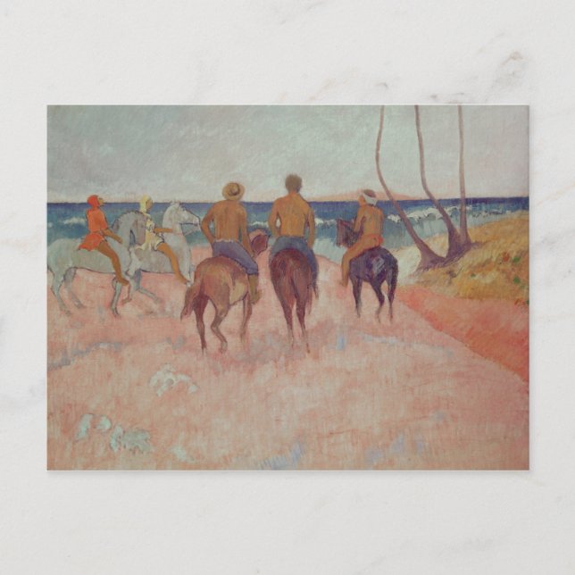 Postal Paul Gauguin | Caballo en la playa 1902 (Anverso)