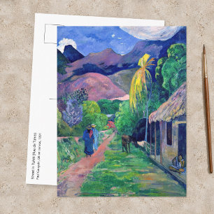 Postal Paul Gauguin - Calle en Tahití