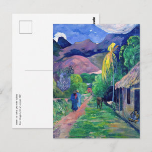 Postal Paul Gauguin - Calle en Tahití