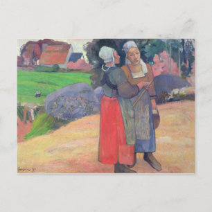 Postal Paul Gauguin Campesinos bretones, 1894