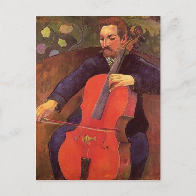 Postal Paul Gauguin- Cellista, retrato de Upaupa Scheklud (Anverso)